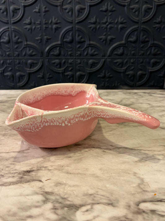Pink and White Gravy Boat