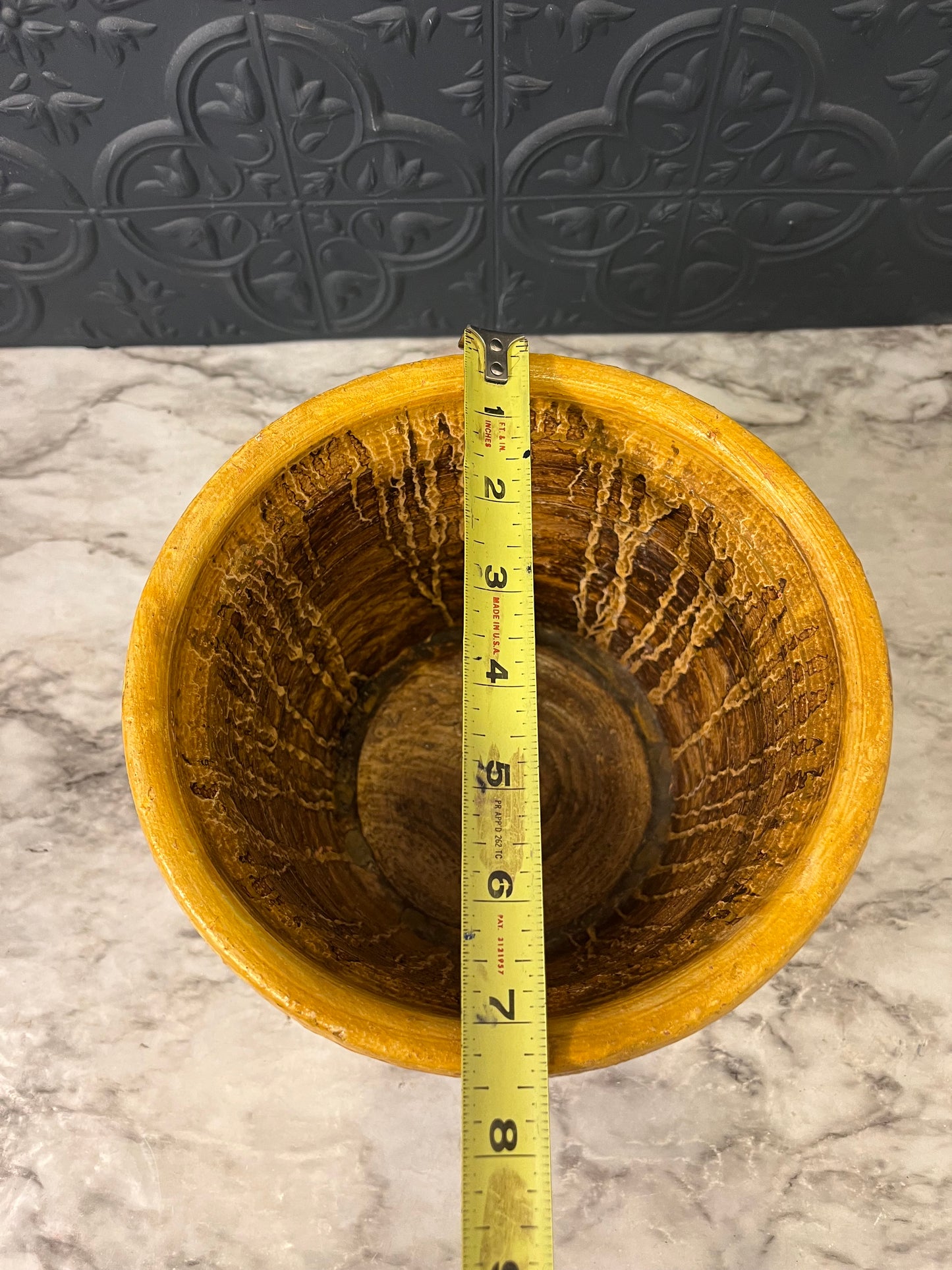 Yellow Drip glaze pot