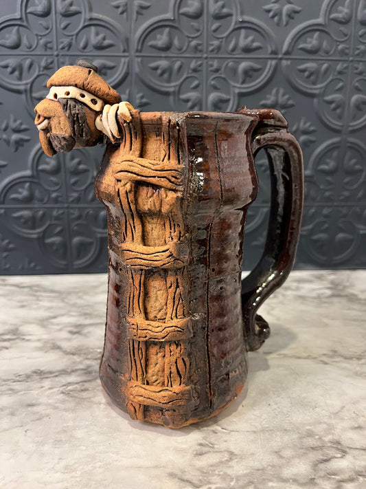 Face Stoneware Mug with Ladder AS IS