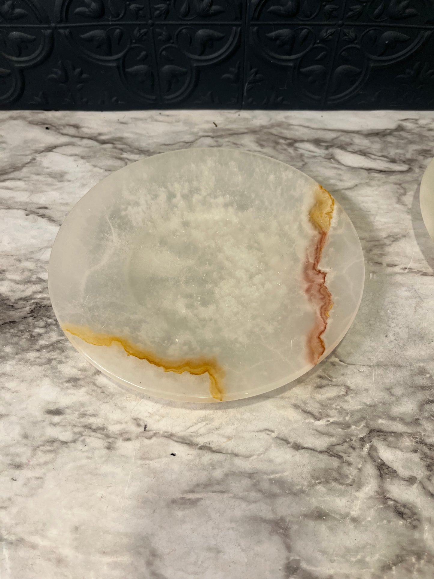 Vintage Onyx Plate -each