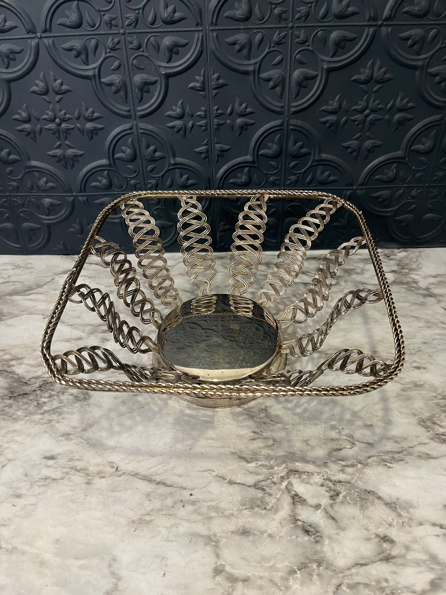 Vintage Silver Plated Wire Bread Basket