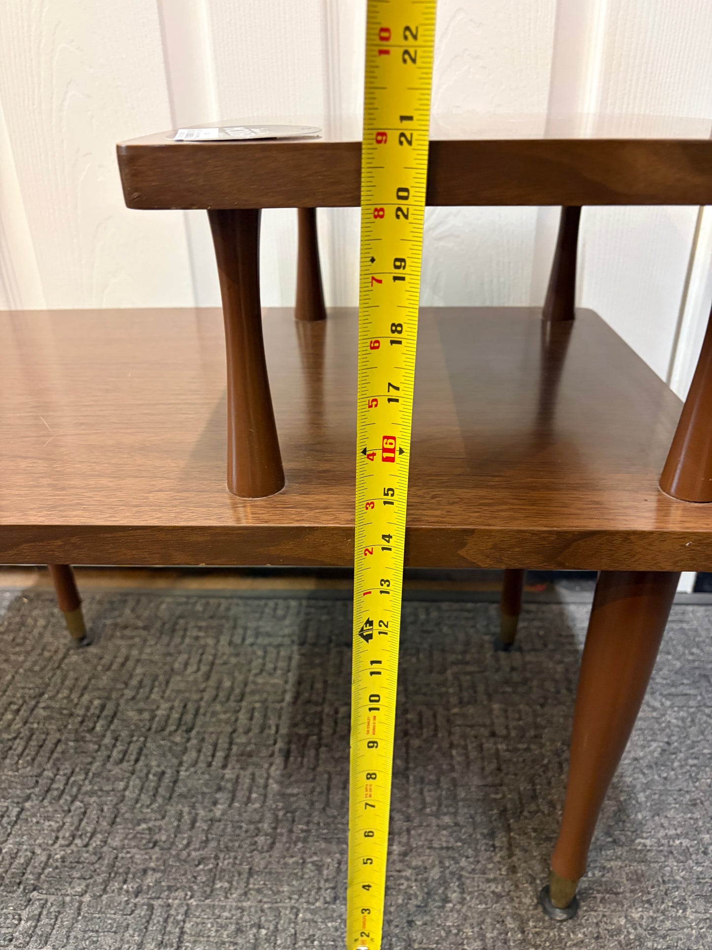 MCM 2 Tier Side Table Small with Tapered Legs