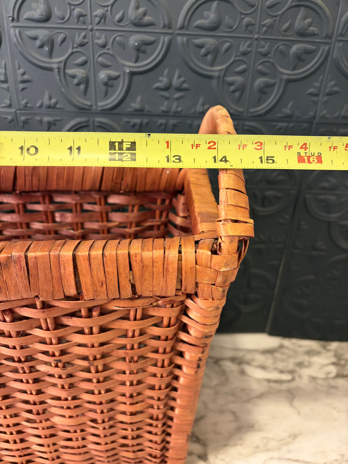 Narrow Wicker Magazine or Book Holder
