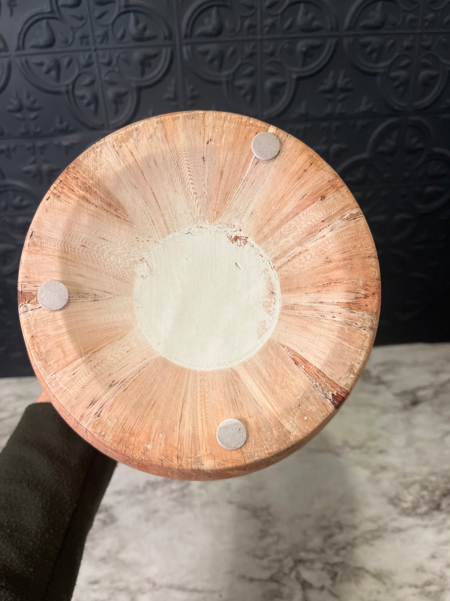 Brown Marbled Ceramic Round Vase