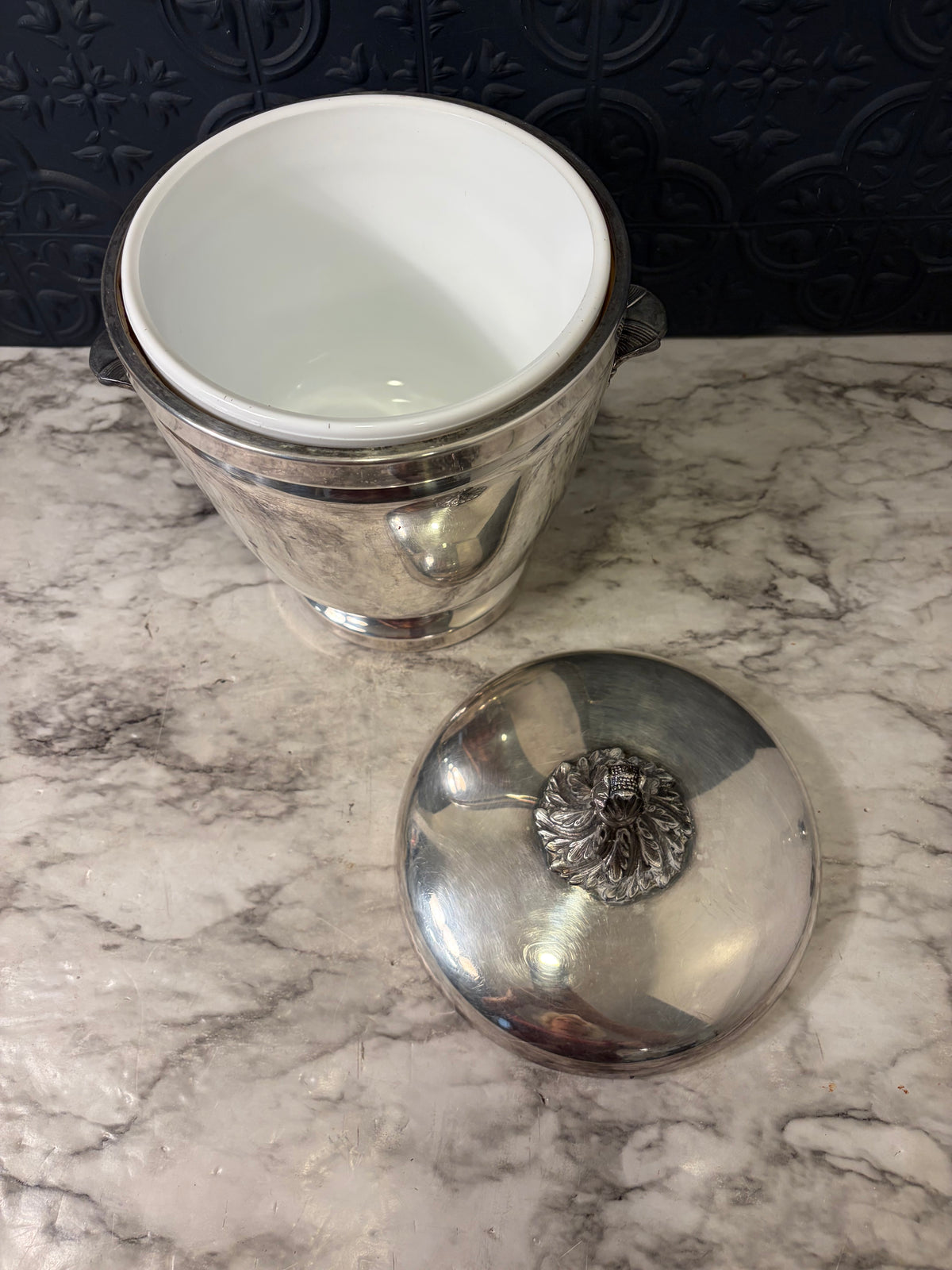 Silver Plate Ice Bucket by Saks Fifth Ave
