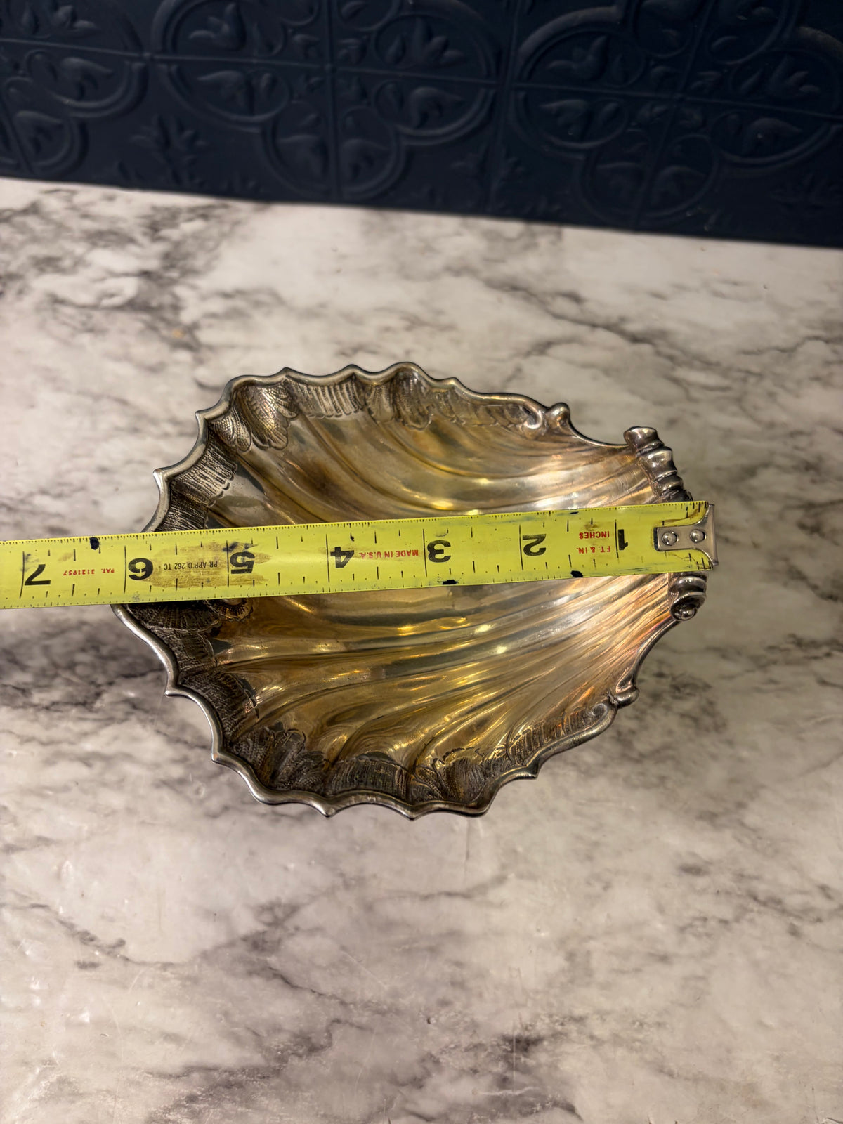 Silverplate Koi and Shell Pedestal Dish
