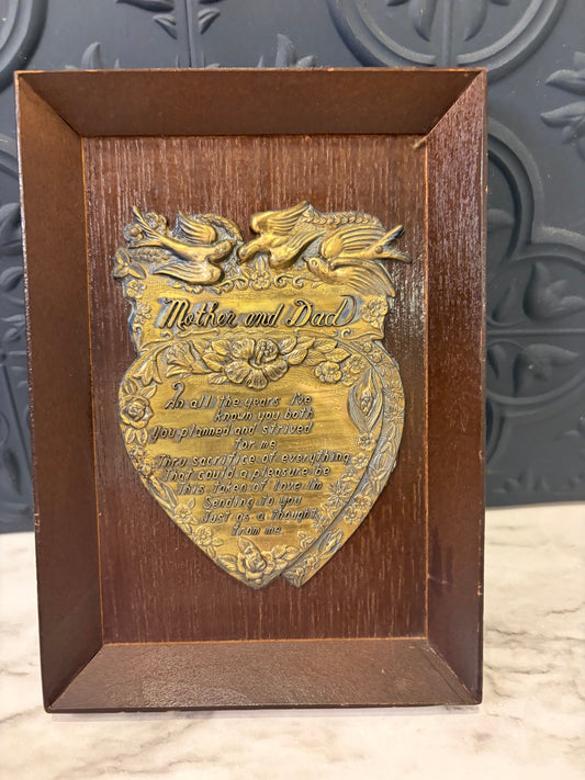 Mother and Dad Plaque