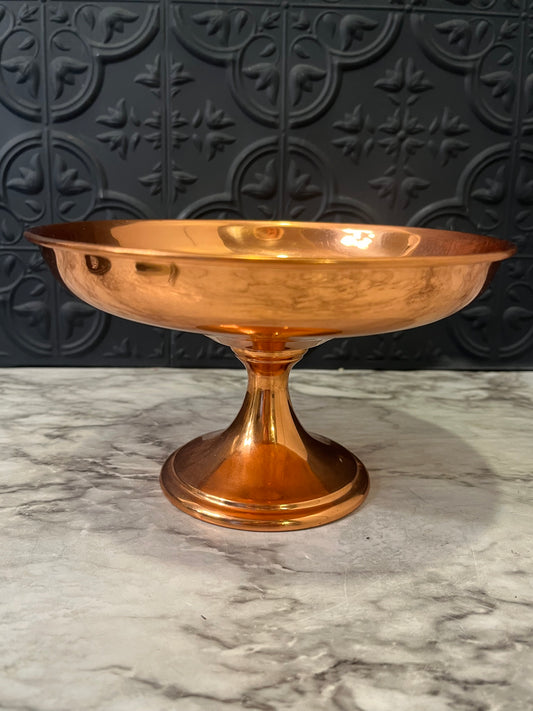 Copper Bowl with Pedestal