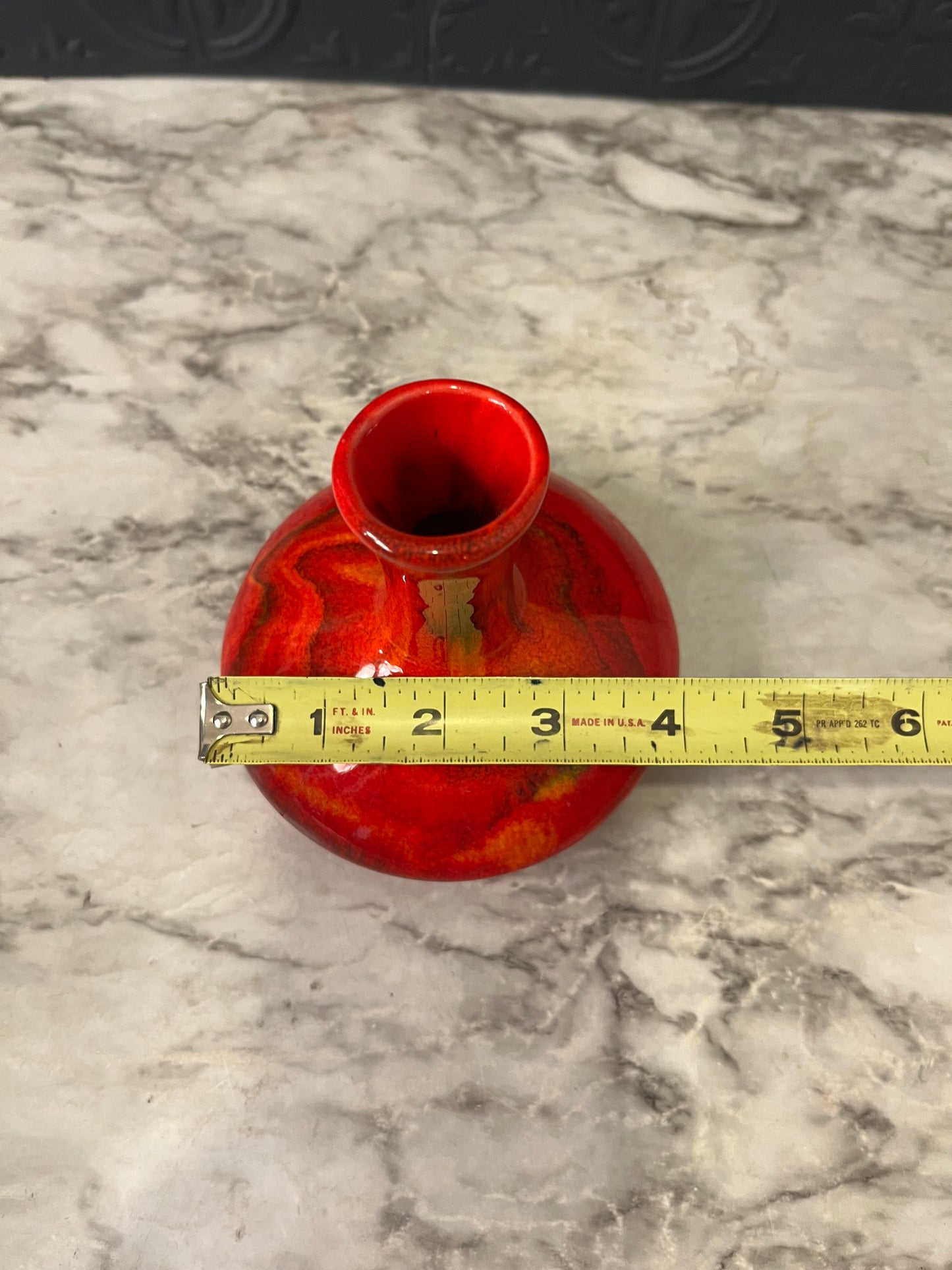 Flame Drip Glaze Vase Short