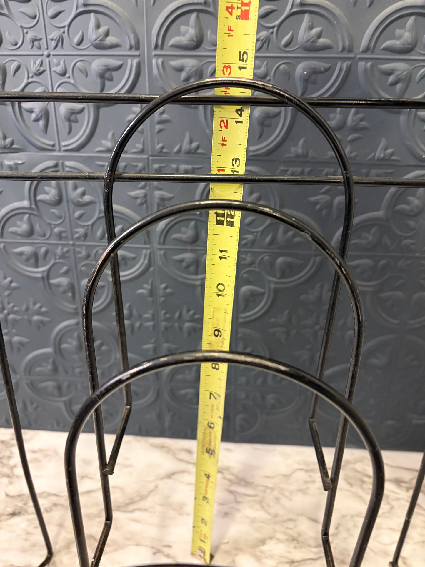 Black Wire Record Holder Forward Facing
