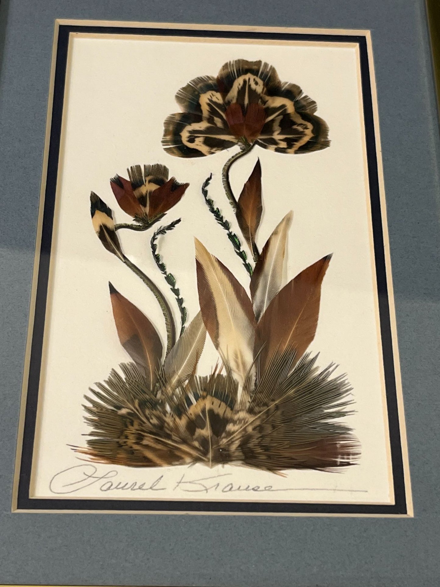 Signed Feather Art by Laurel  Krause