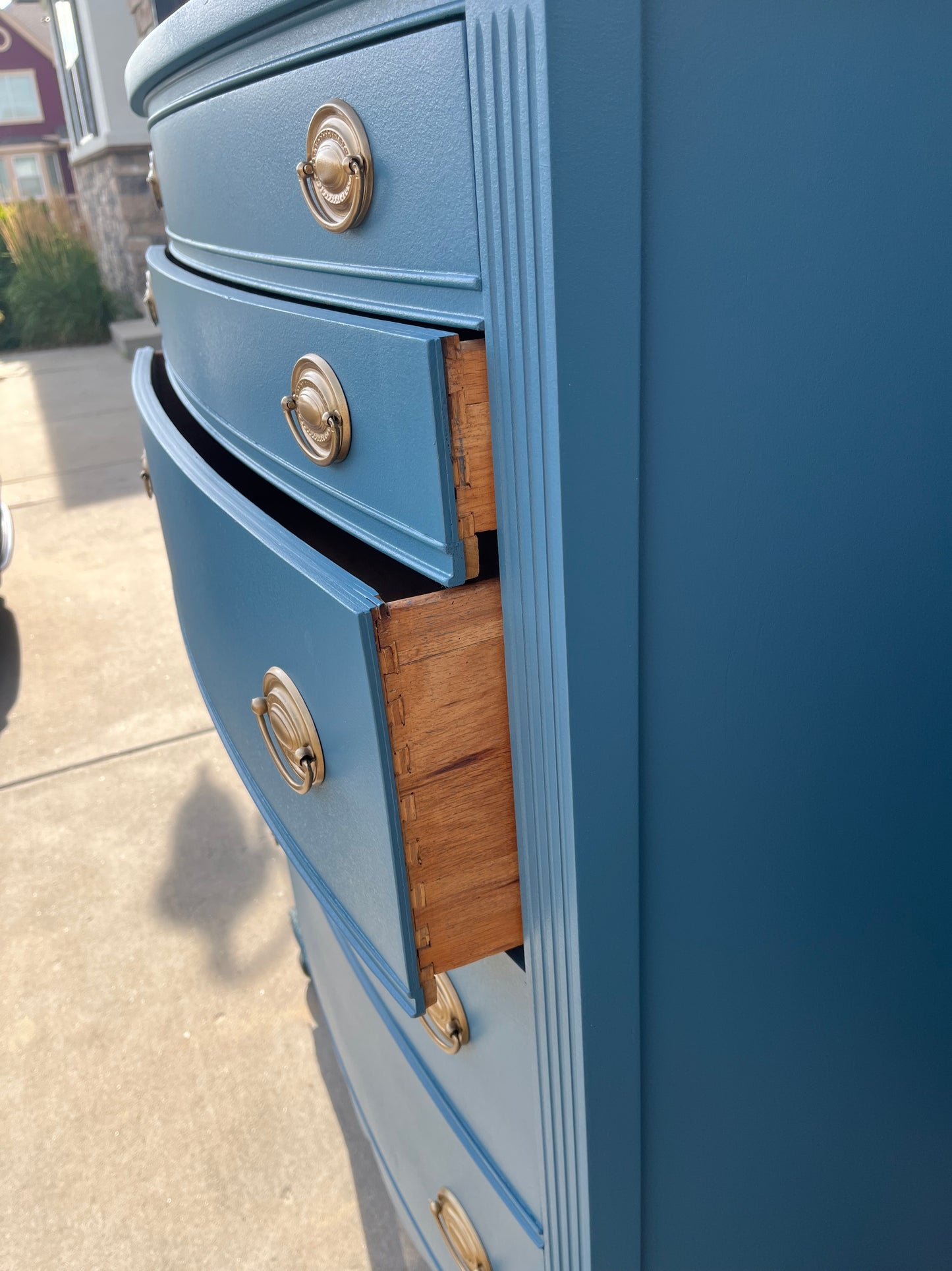 Dixie Highboy Blue Dresser