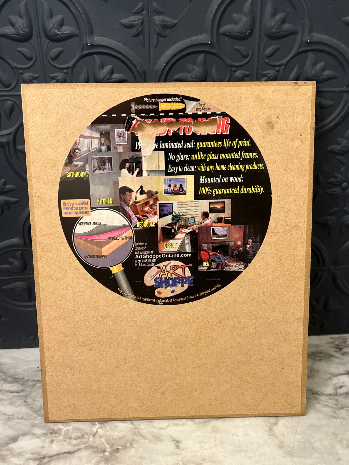 Floral Print Poppies on Board