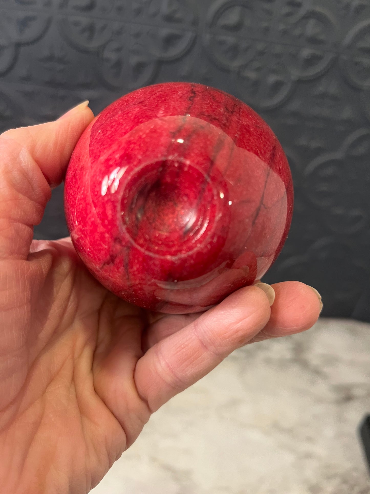 Red Apple Marble Paperweight