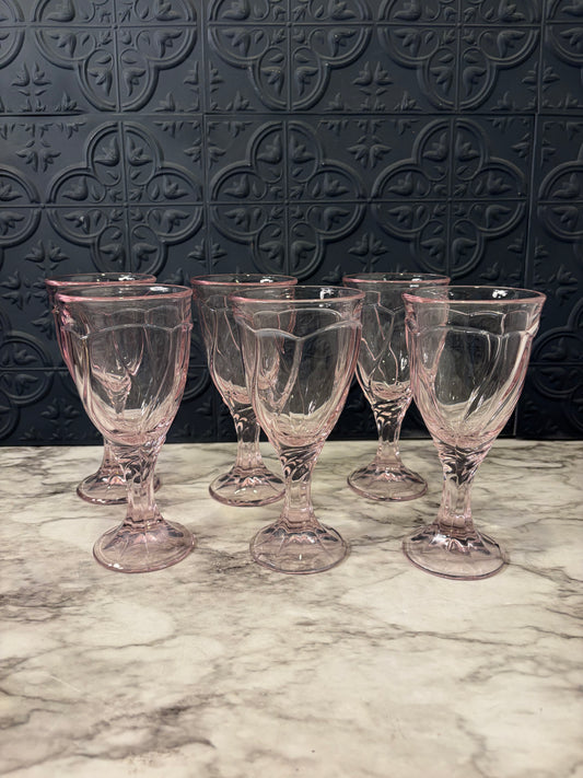 Noritake Sweet Swirl Pink set of 6 Glasses