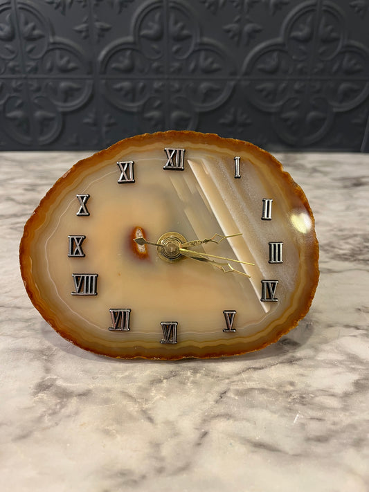 Agate Orange Table Clock