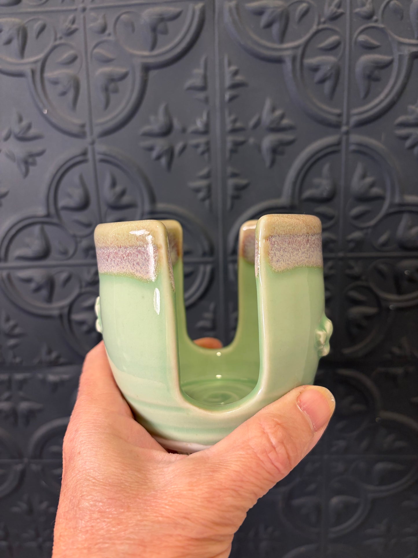 Seafoam Green Studio Pottery Sponge Holder