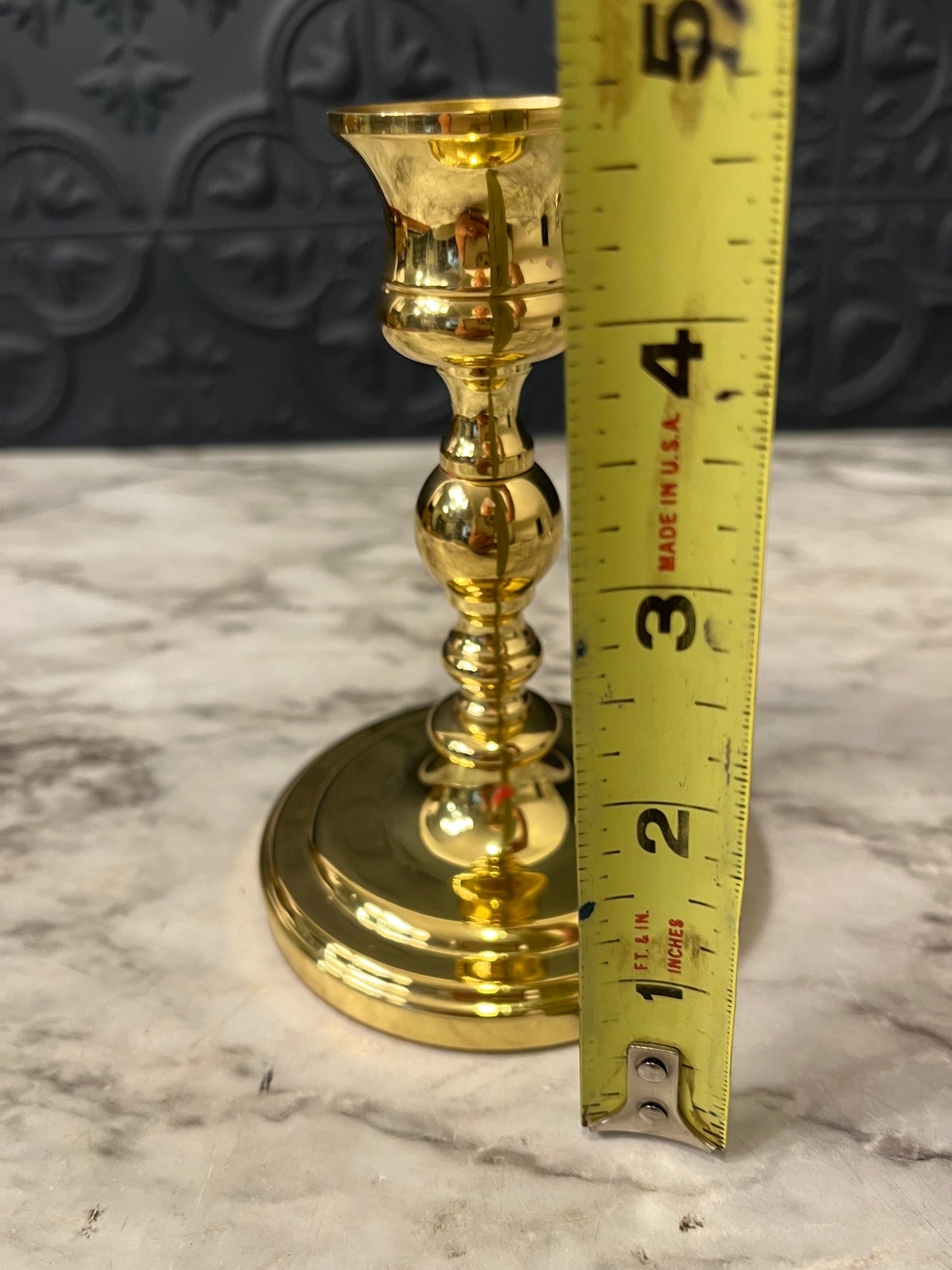 Brass Baldwin Candle Holder 4.75