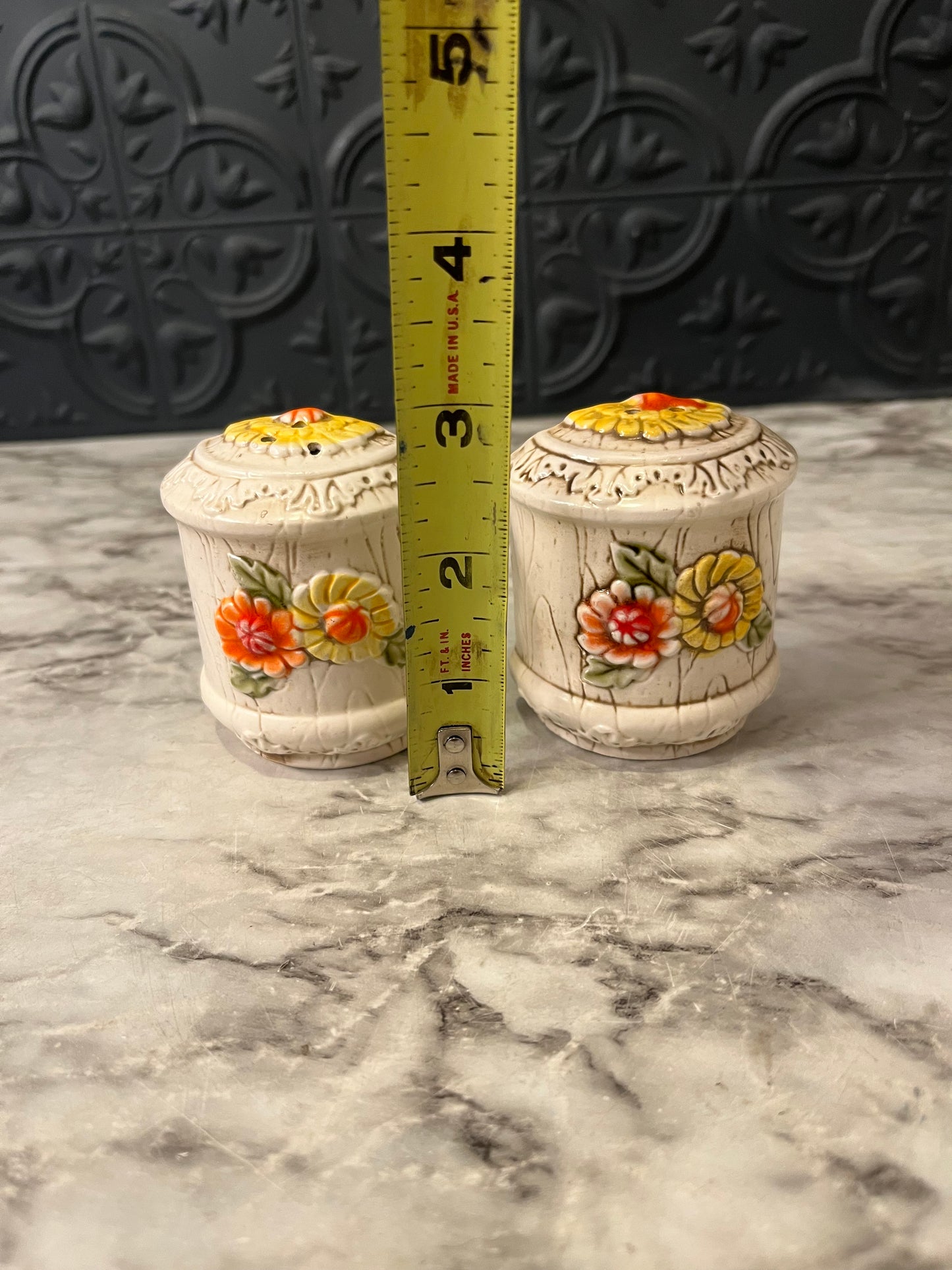 Vintage Ceramic Floral S & P