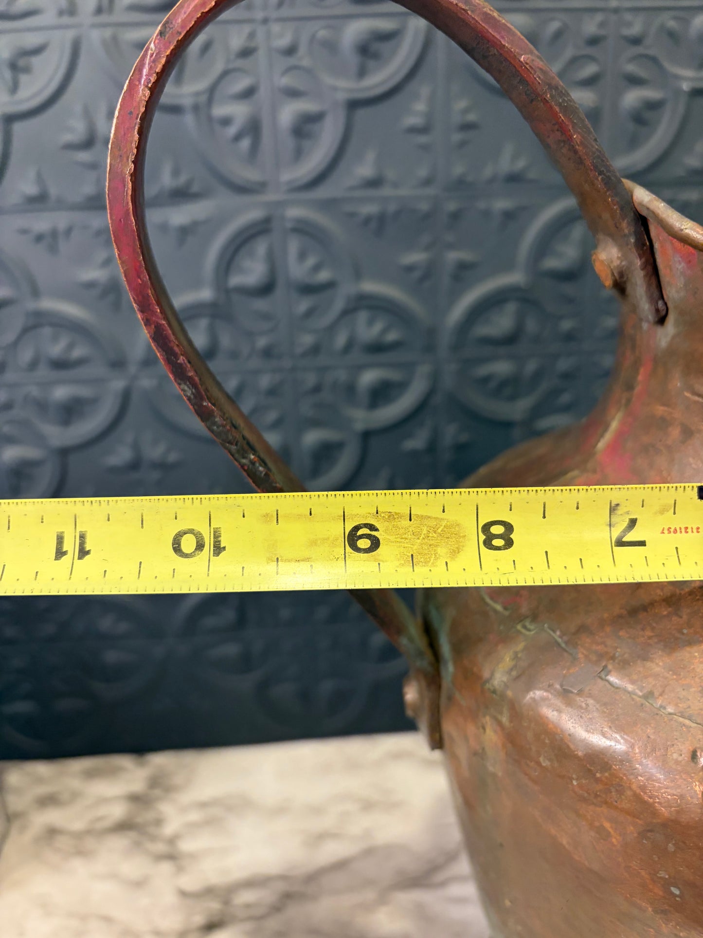 Large Copper Pitcher 14"