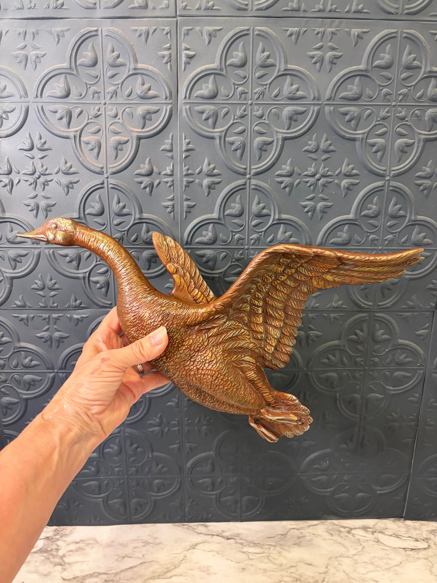 Plaster Flying Duck Set of 2