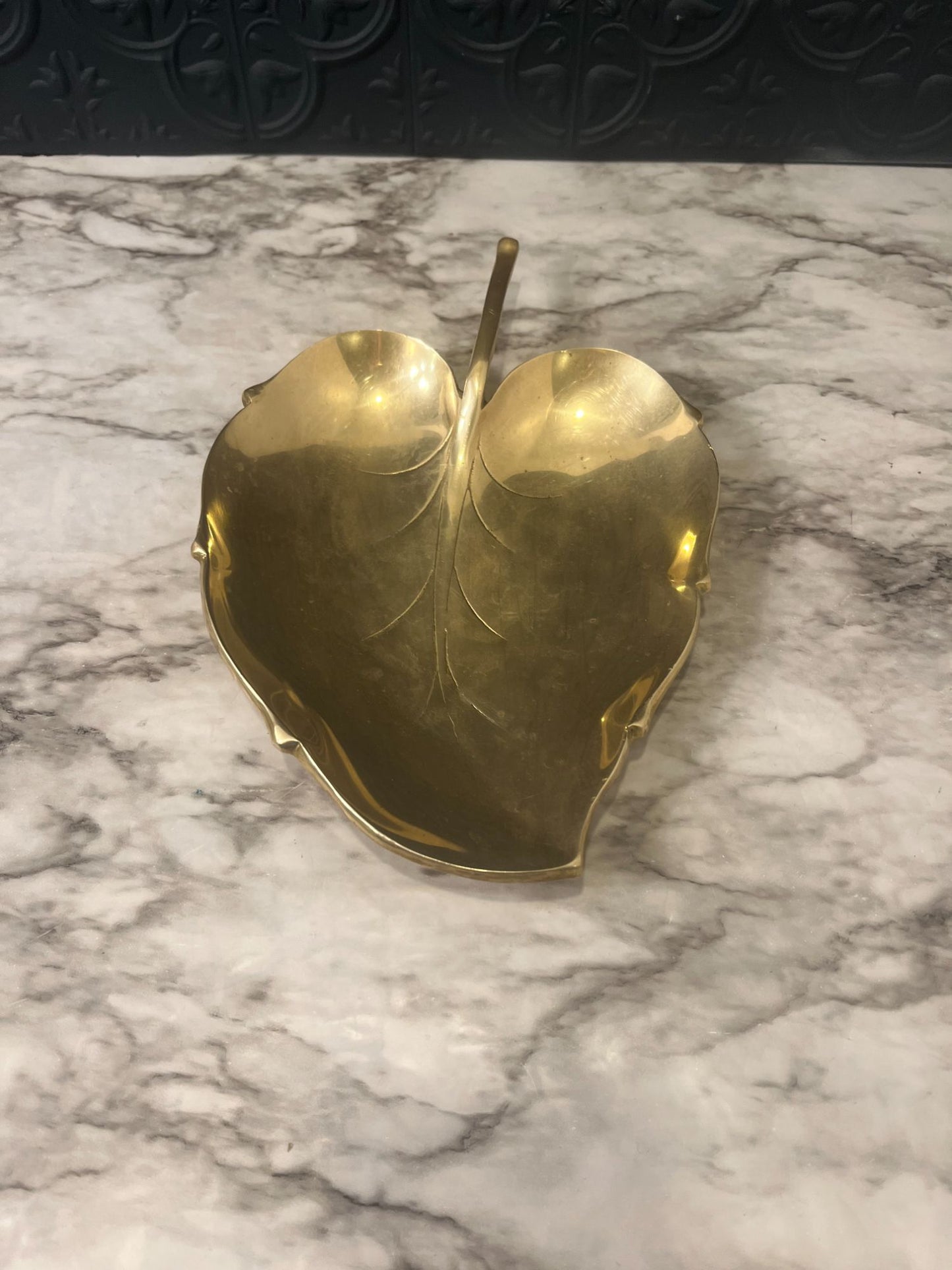 Large Brass Leaf Dish