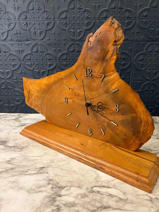 Wood Slab Tabletop Clock