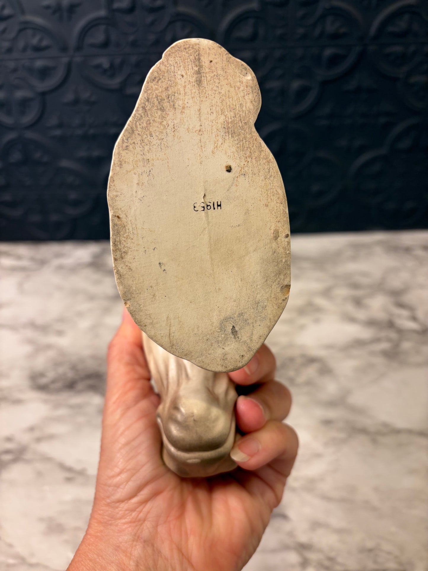Vintage White Horse Head Vase