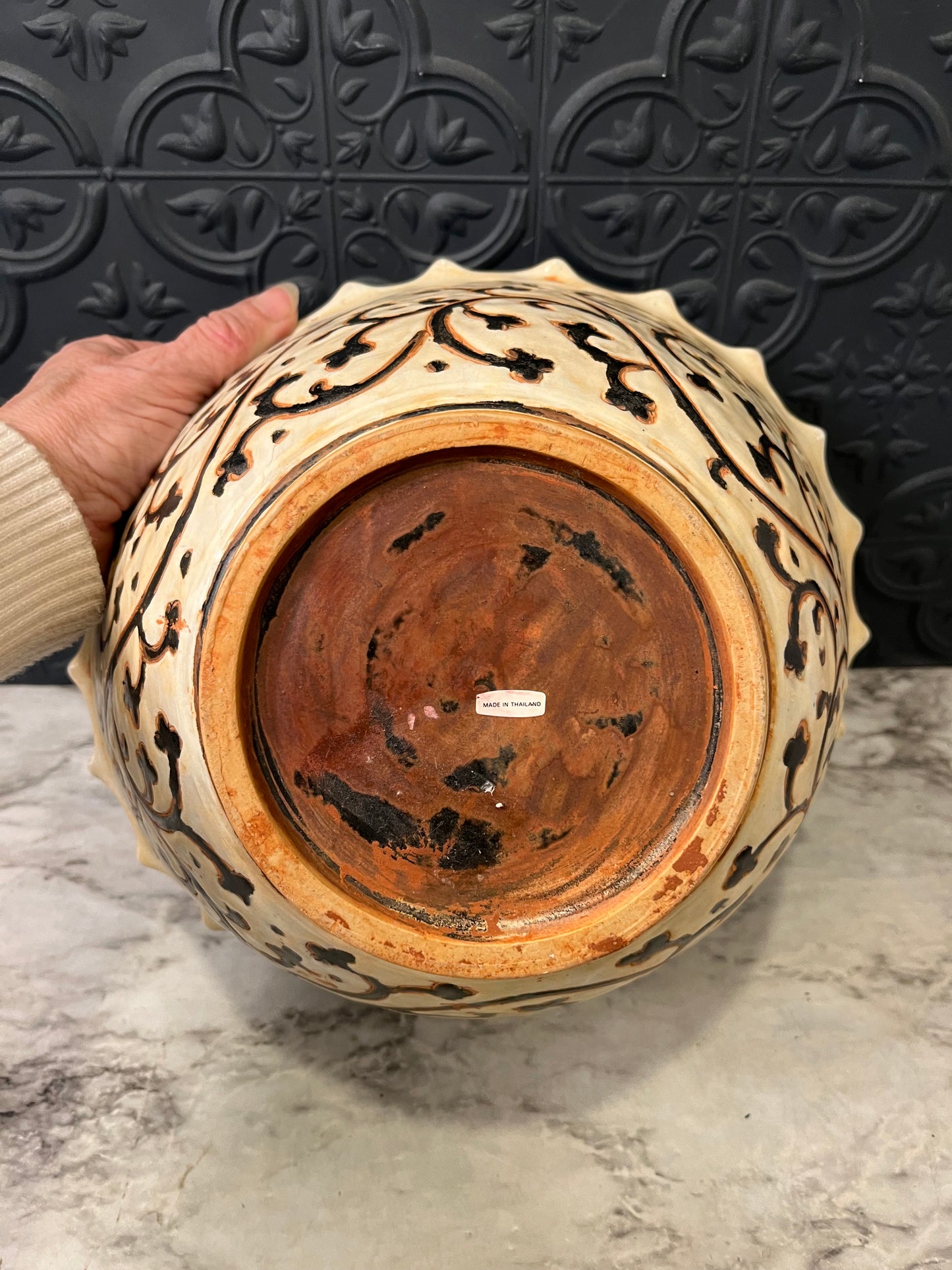 Handcrafted Terracotta bowl with Painted Design