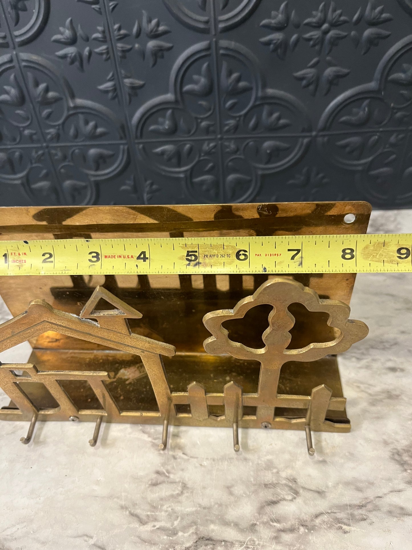 Vintage Home Brass Letter and Key Holder