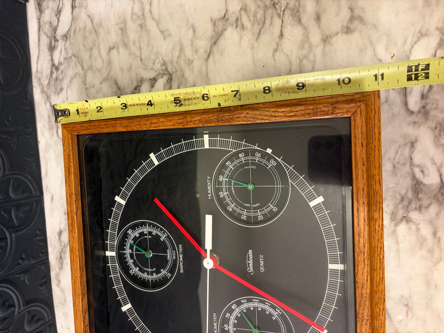 Vintage Sunbeam Wall Clock with Weather Station