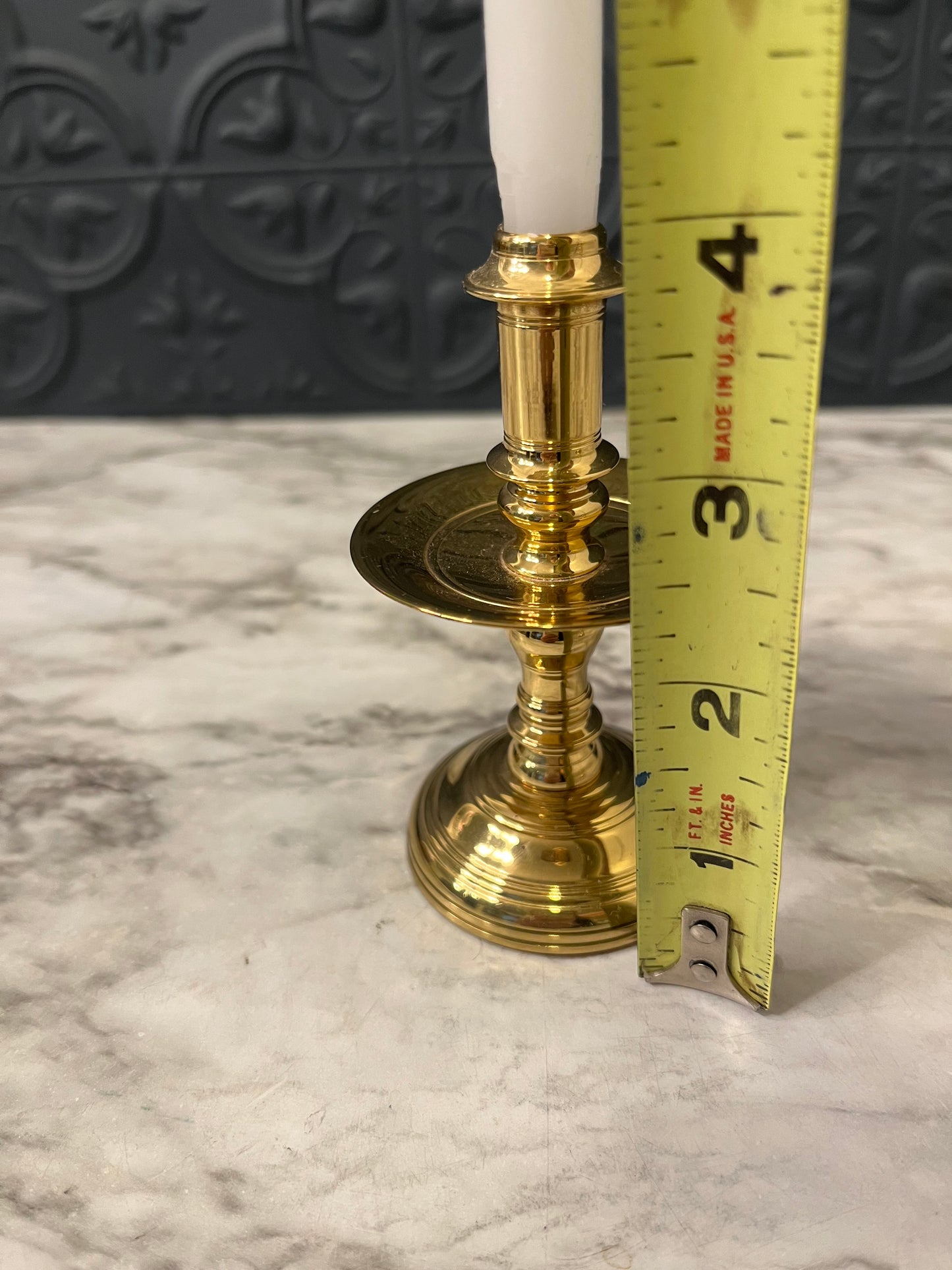 Mini Brass Candle Holder with Candle