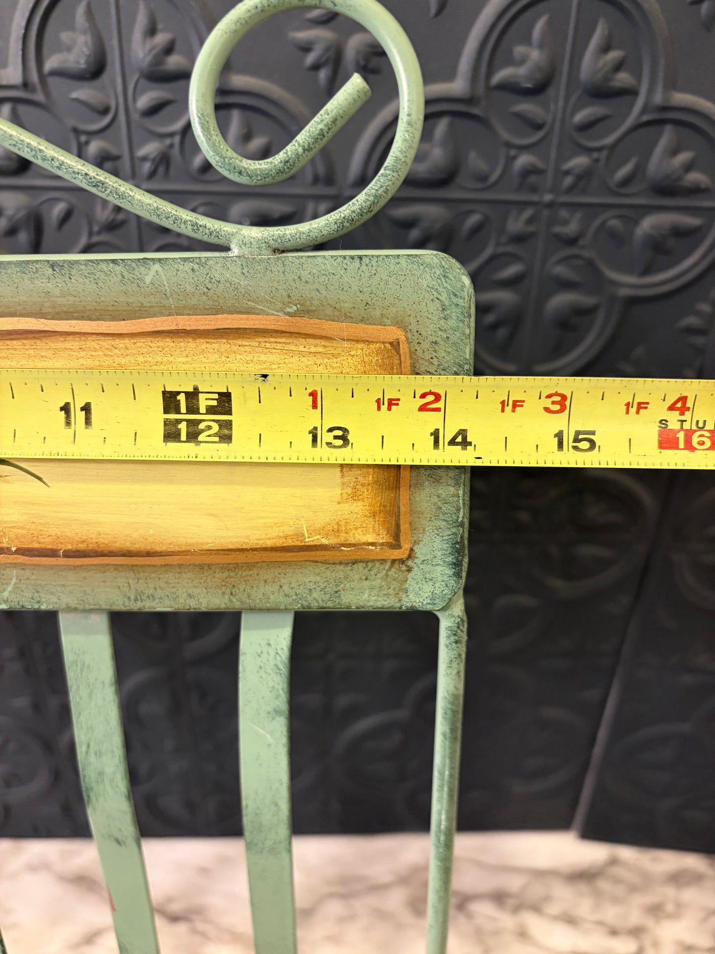Collapsible Metal Magazine rack with Painted flowers