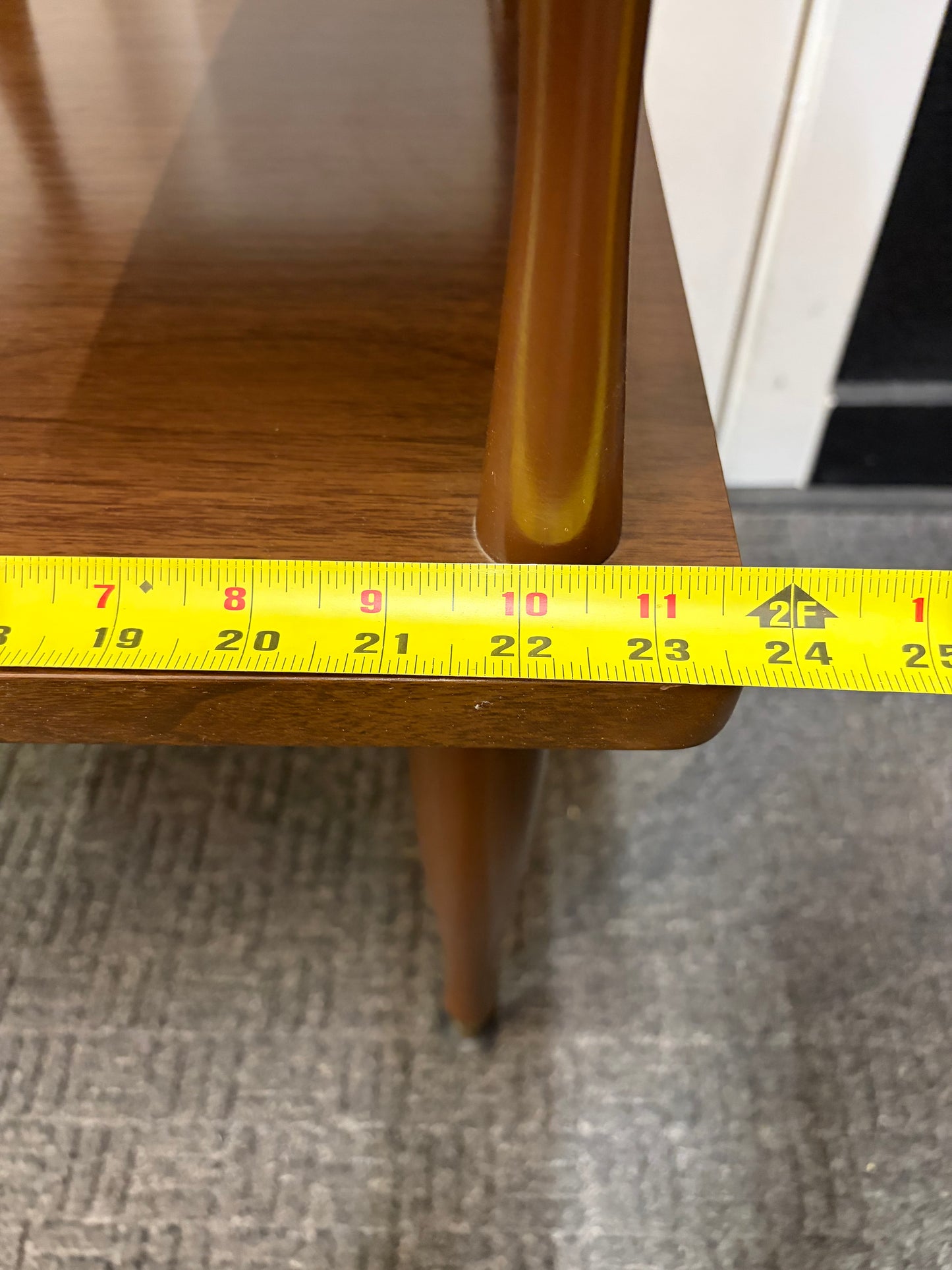 MCM 2 Tier Side Table Small with Tapered Legs