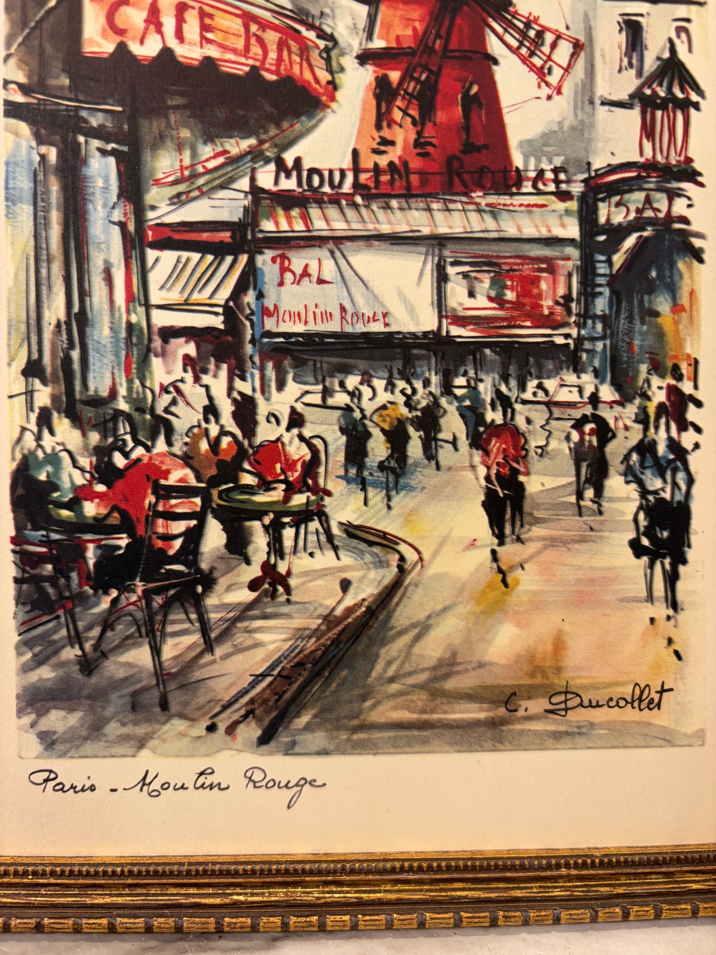Vintage Print by C Ducollet  Paris Moulin Rouge