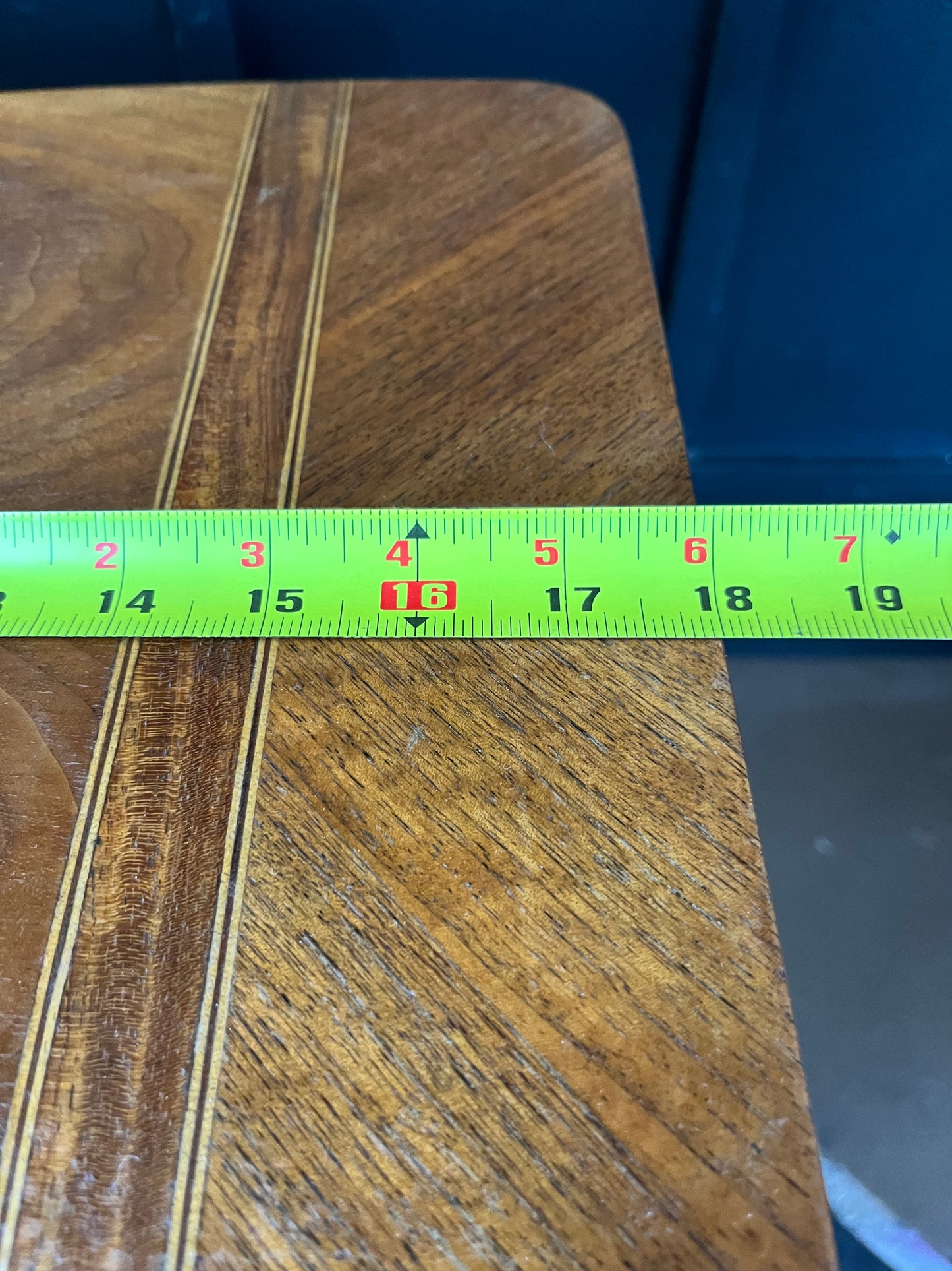 Walnut Inlay Tilt top Three Leg Side Table