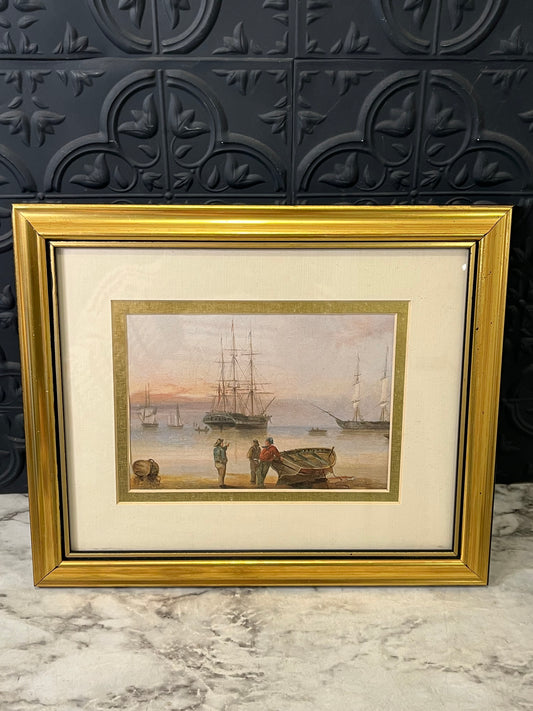 Gold Framed Print of Harbor