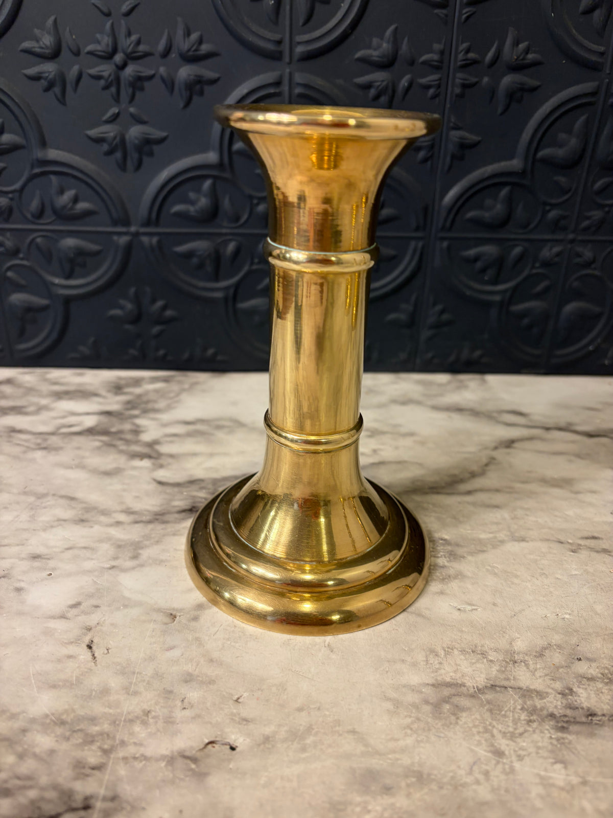 5" Brass Wide Taper Candle Holder