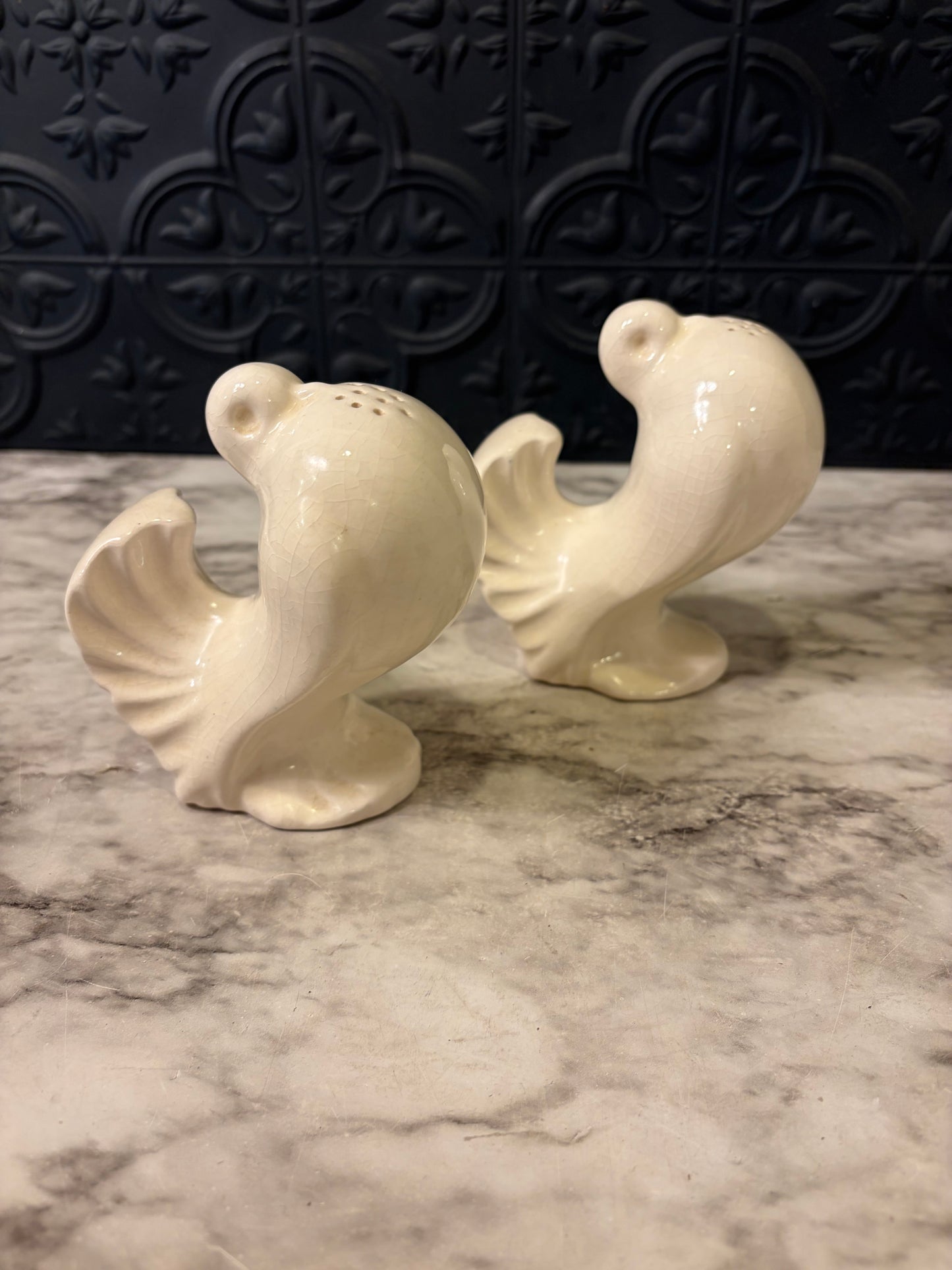 Ivory Dove Salt and Pepper Shakers
