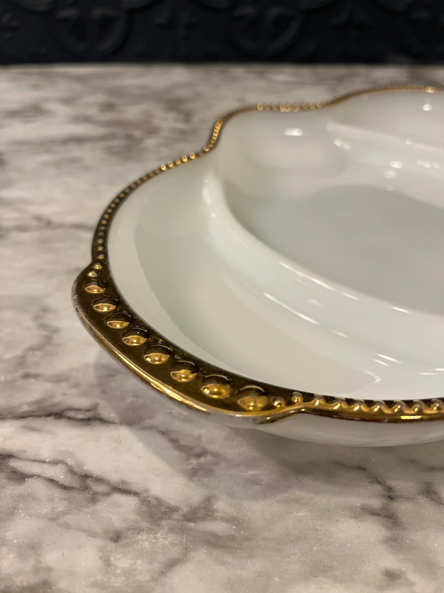 Fire King Milk Glass Divided Dish