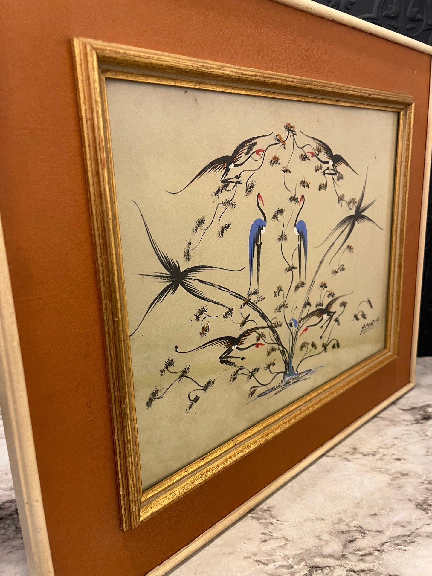 African Folk Art Painting signed ANBA