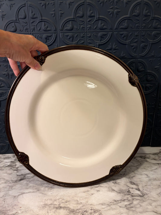 Certified International Embassy Ivory Round Serving Tray