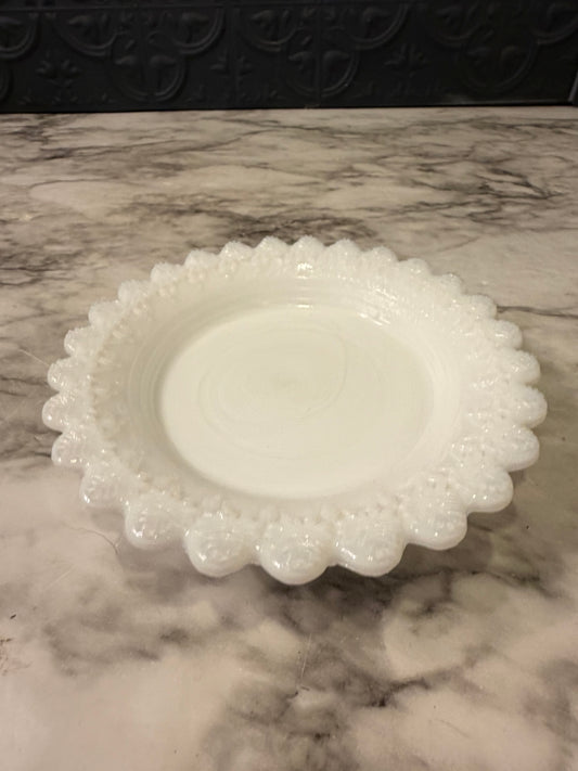 Milk Glass Round Dish Spikes
