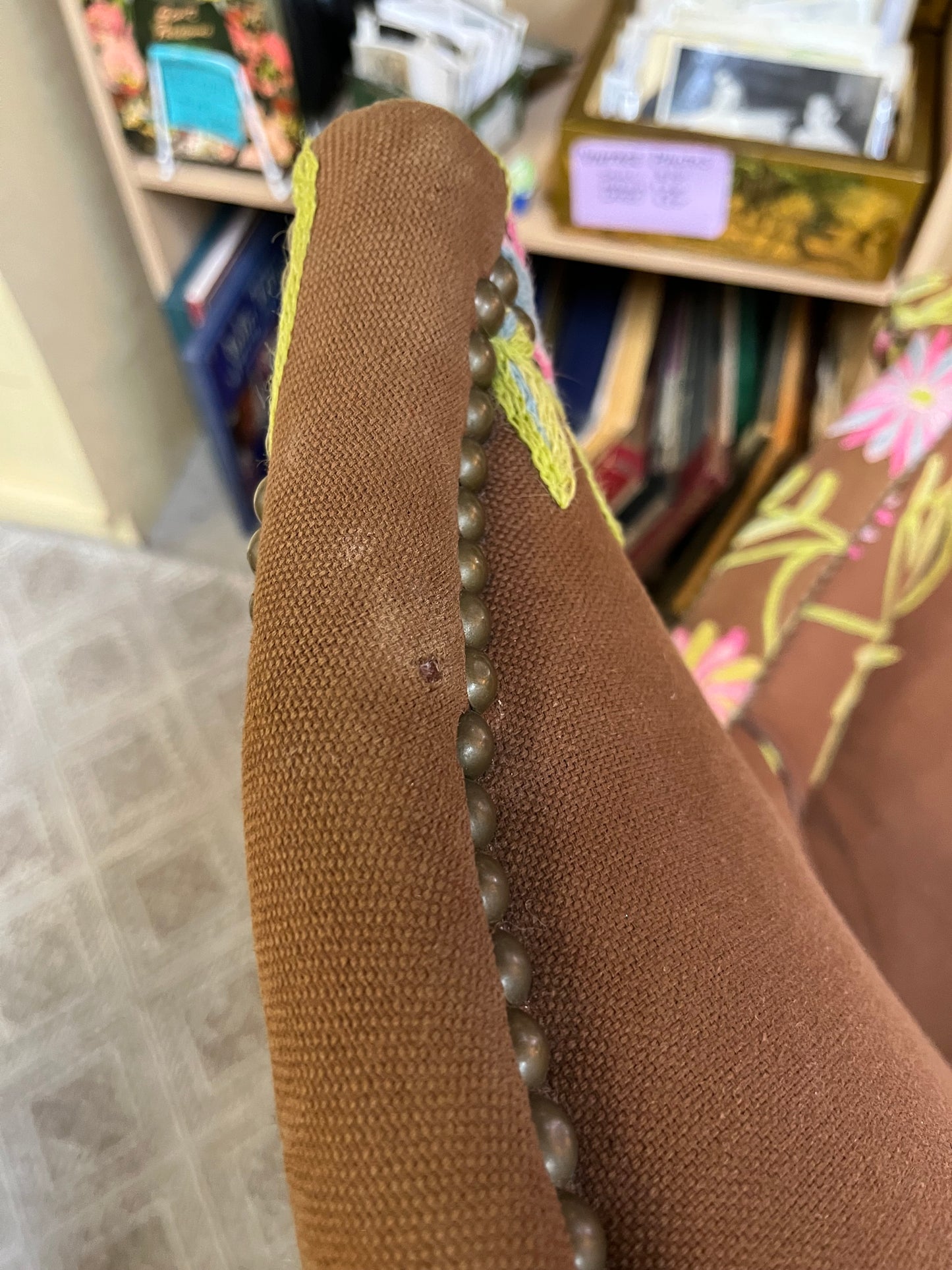 Floral Embroidered Arm Chair