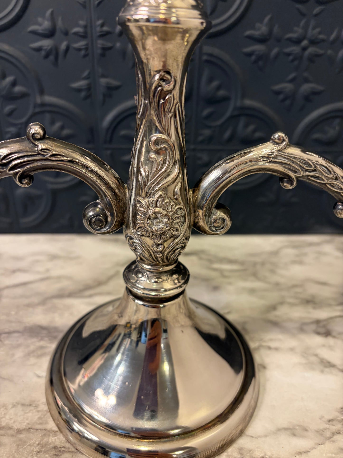 Silver Plate French Art Nouveau Candelabra