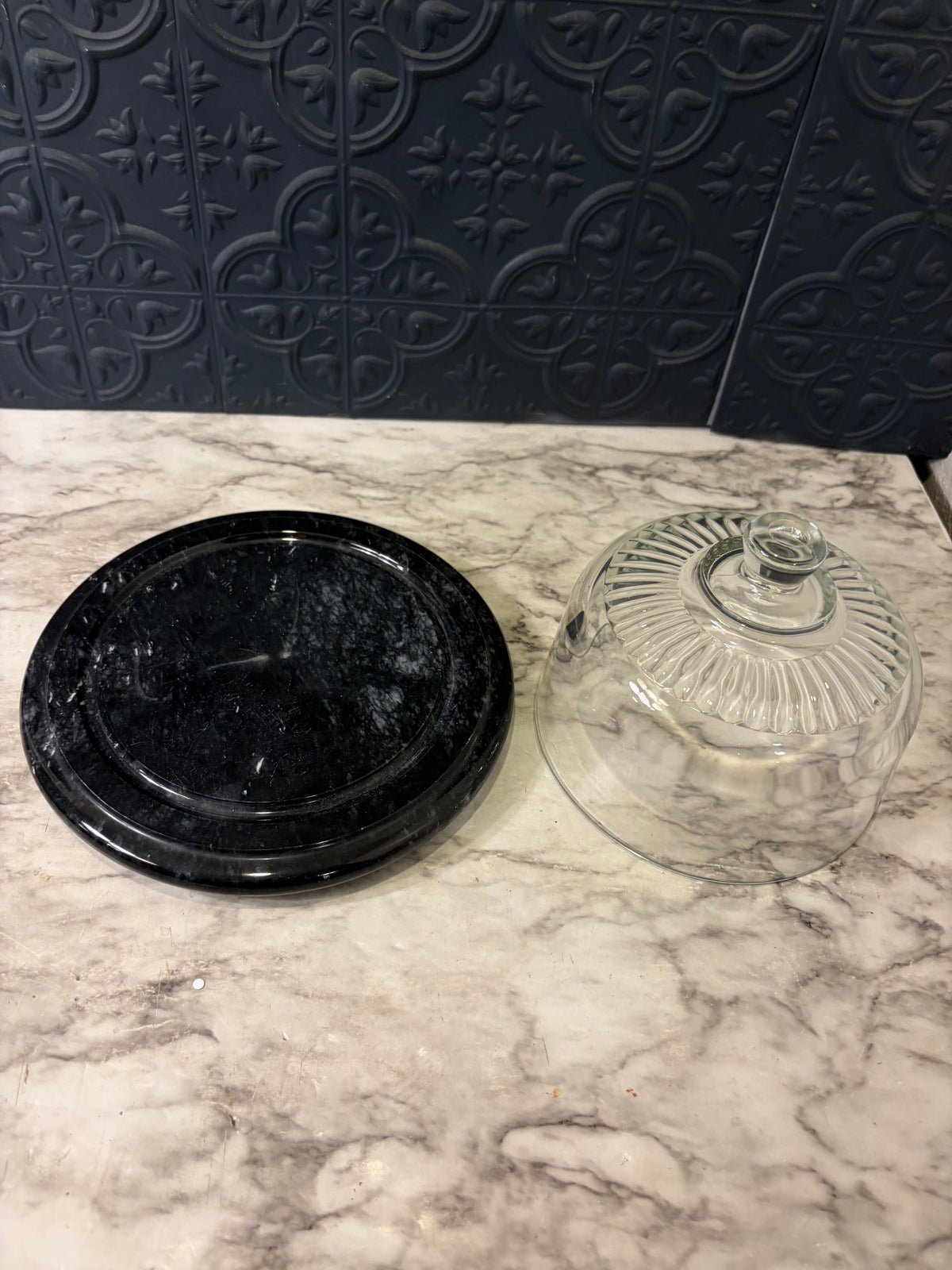 Black Marble Cheese Dome