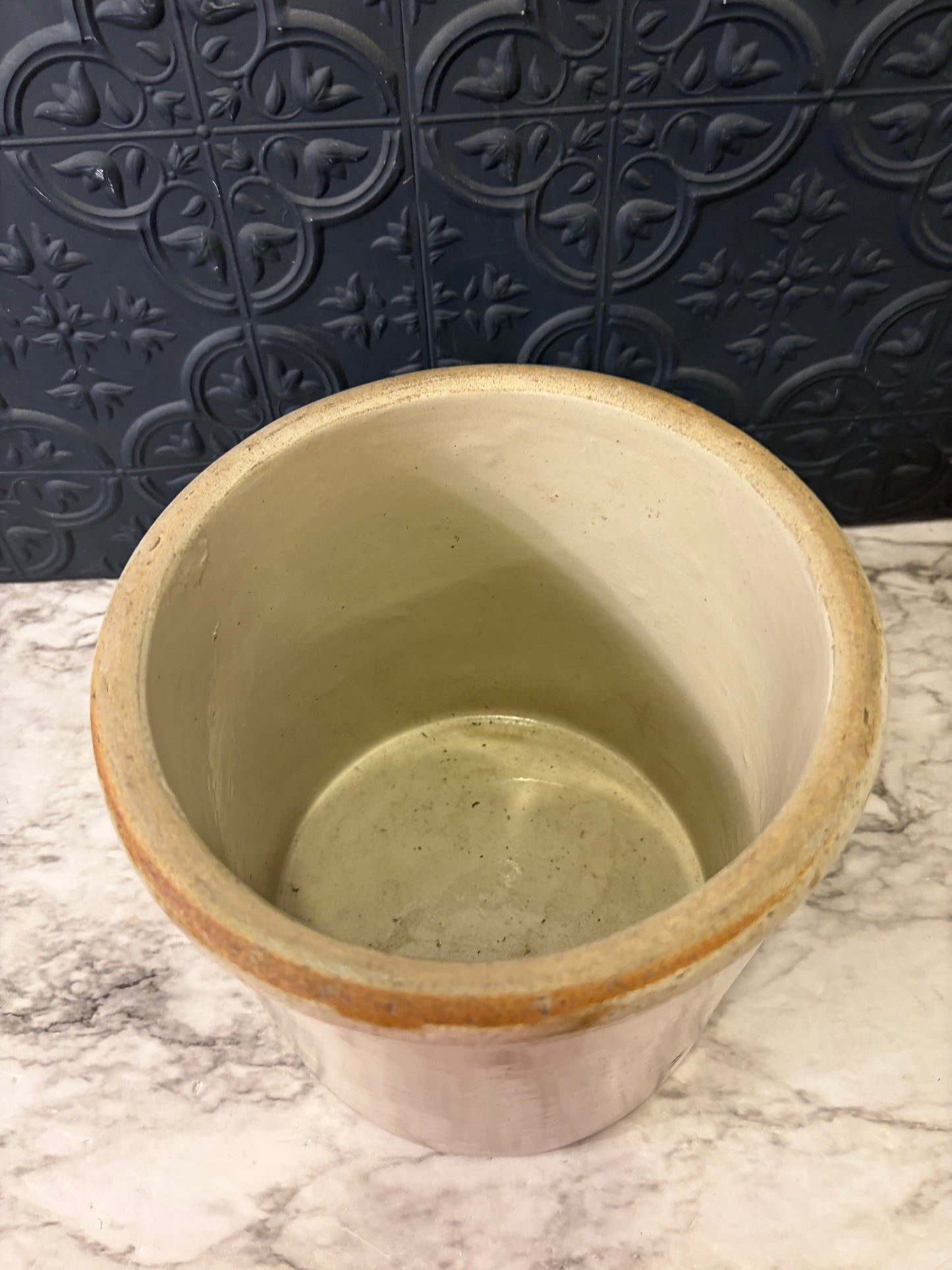 Tan Crock 8" AS IS