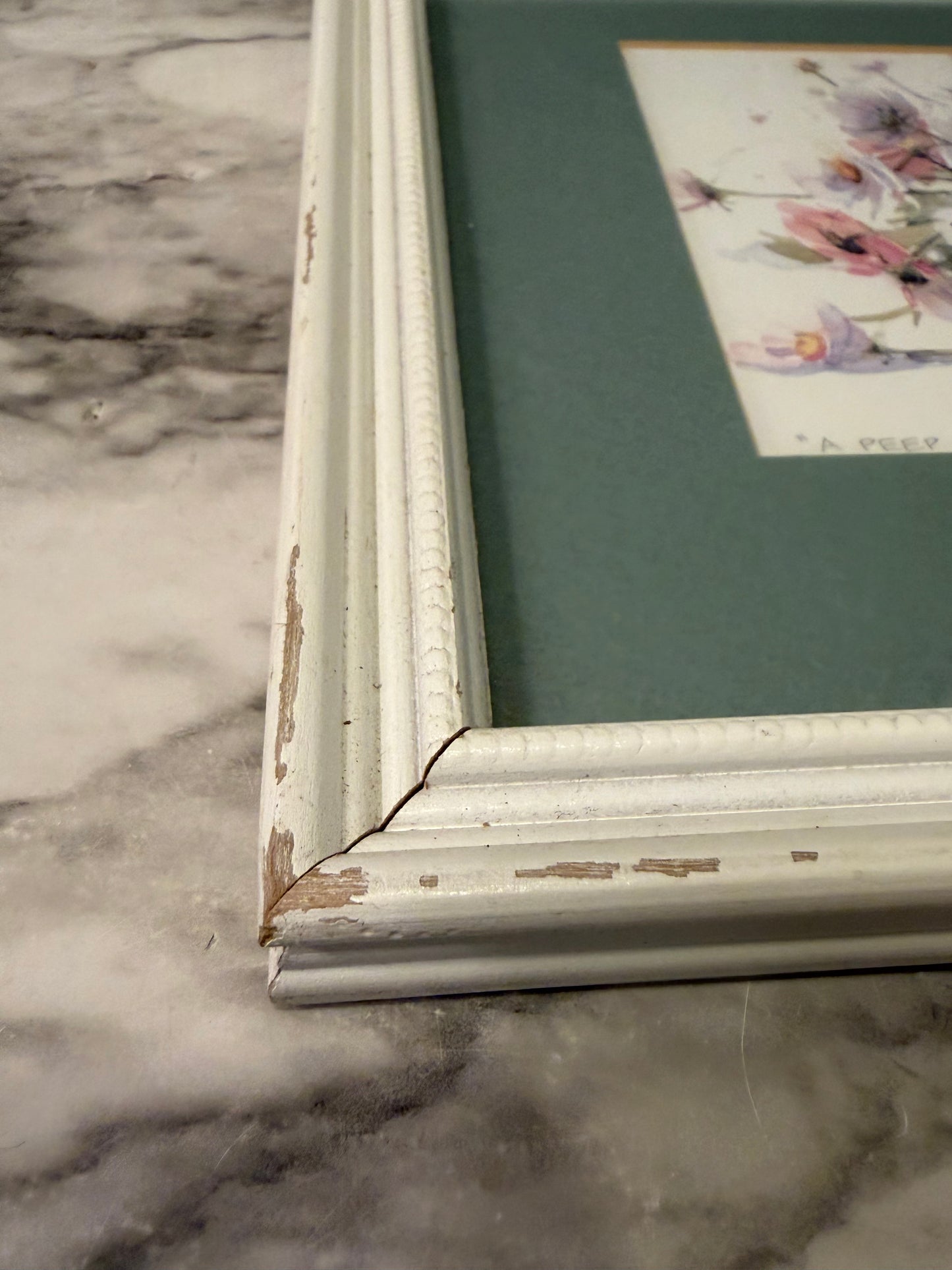 "A Peep or Two" Print Framed AS IS