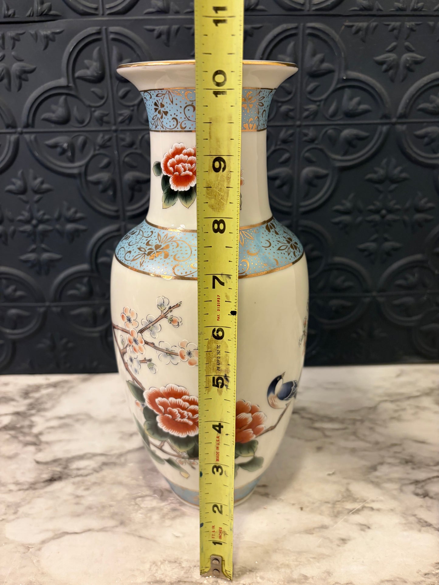 Asahi White Vase with Peonies