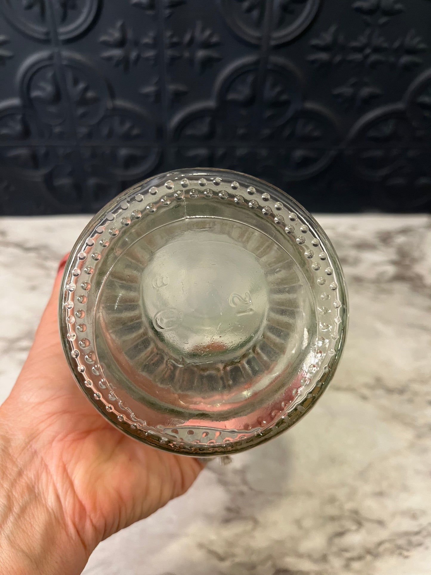 Vintage Glass Apothecary Jar 9.5" with Lid